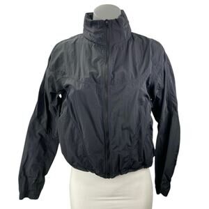 Lululemon Women's Black Zip Up High Neck Long Sleeve Windbreaker Crop Jacket 4